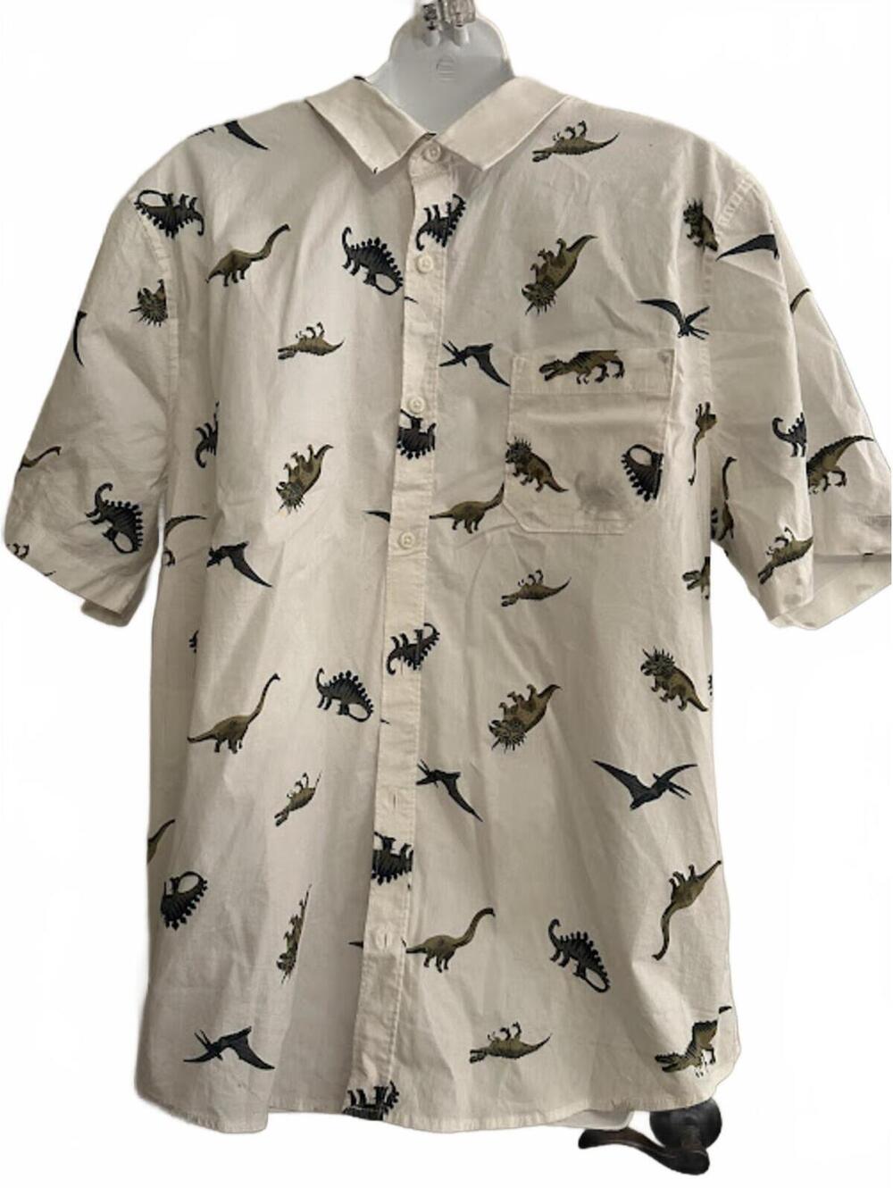 Abound Dinosaur Print Button Shirt Cotton L